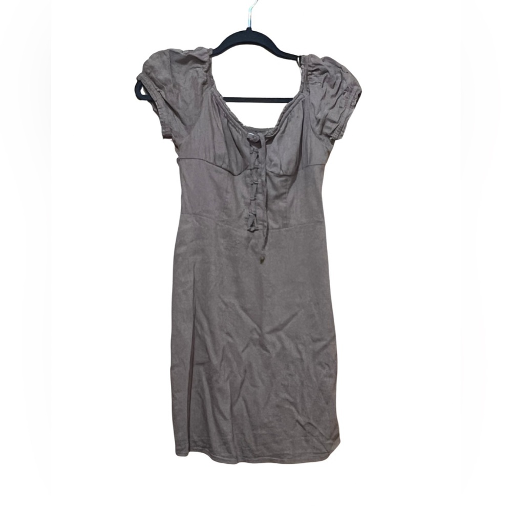 Hollister Brown‎ Scoopneck Puff Sleeve Mini Dress Women’s Small